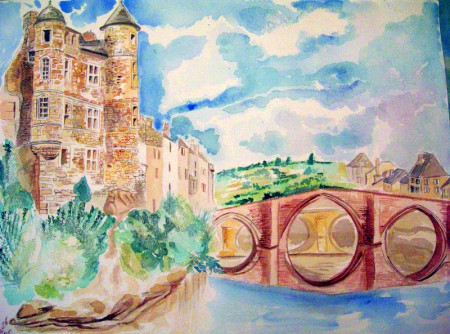 Village d'Espalion 46 x 61 cm