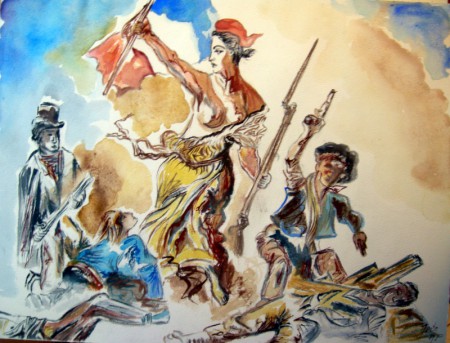 Liberté (copie Delacroix) 46 x 61 cm